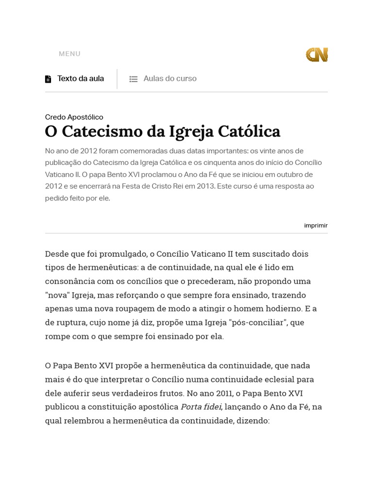 O Catecismo Da Igreja Católica PDF