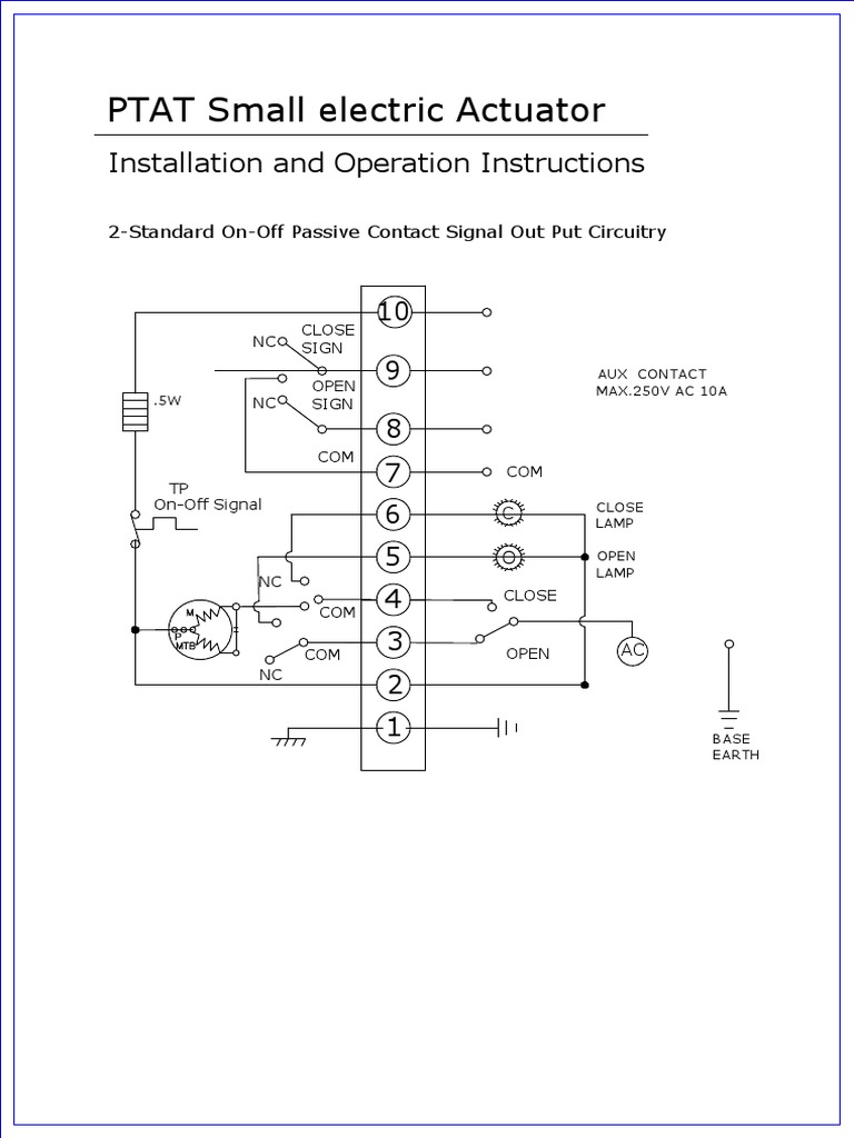 Electric Actuator On - Off Circuit Diagram-Model | PDF