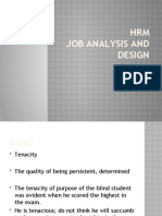 HRM 4, 5 Job Analysis and Design 2017