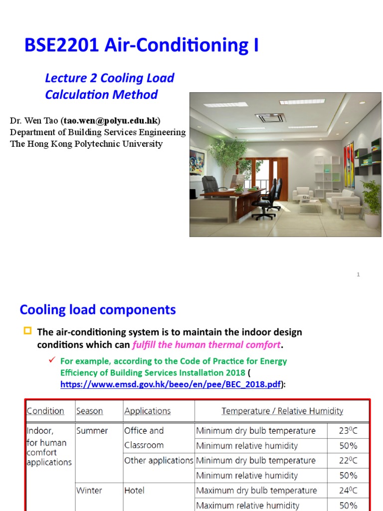 Cooling Load Calculation Methods | PDF | Air Conditioning | Heat Transfer