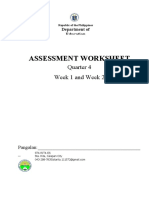 ASSESSMENT WORKSHEET - Week 1 and Week 2