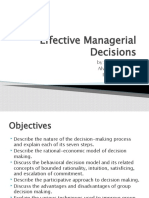 Effective Managerial Decisions