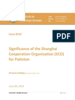 Significance of The Shanghai Cooperation Organisation (SCO) For Pakistan