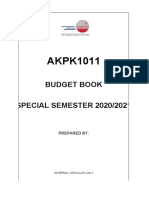 AKPK1011: Budget Book SPECIAL SEMESTER 2020/2021