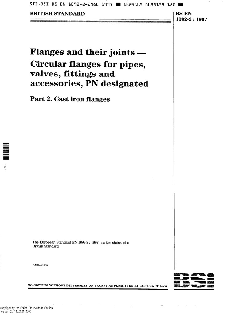 BS en 1092-2 | PDF