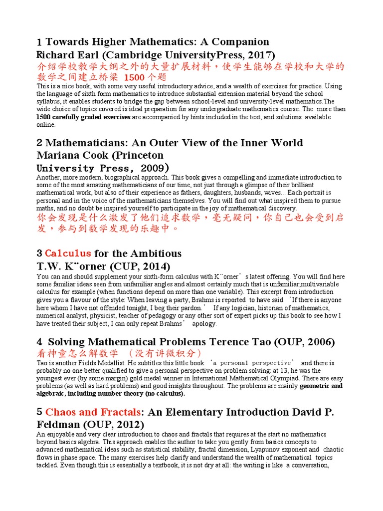 Higher Mathematics Companion Guide | PDF | Mathematical Proof | Chaos ...
