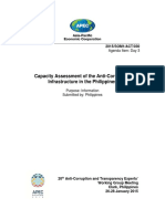 Capacity Assessment of The Anti-Corruption Infrastructure in The Philippines
