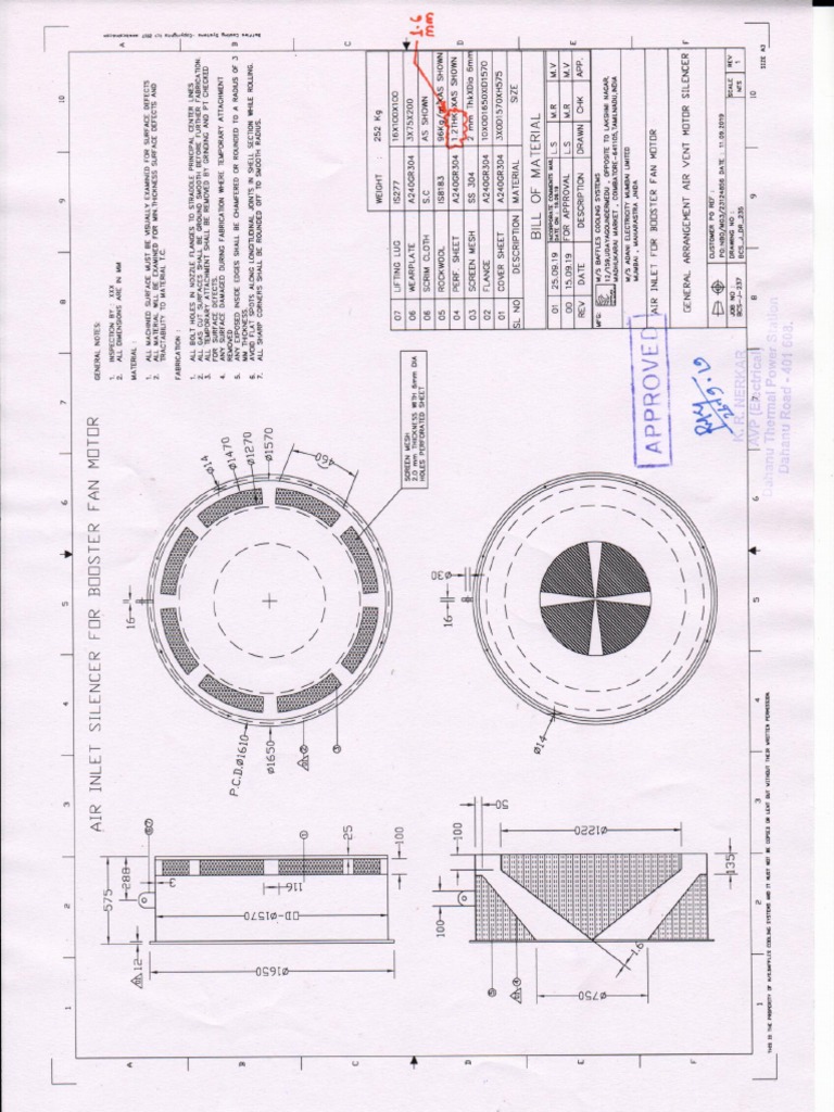 Approved Drawing Booster Fan Silencer | PDF