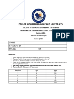Prince Mohammad Bin Fahd University: Name Student Id Score / 15