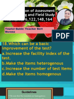 Rationalization of Assessment of Learning and Field Study: Tourist Guide: Teacher Bert Moreno