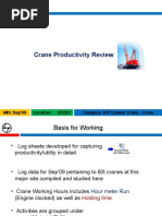 Crane Productivity Review: Mth:Sep'09 Location: XXXXX Category-80T Crawler Crane - 6 Nos