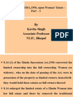 By Kavita Singh Associate Professor NLIU, Bhopal: Effect of S.14, HSA, 1956, Upon Woman' Estate - Part - I