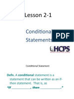 Lesson 2-1: Conditional Statements