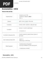 Econometrics - MCQ Flashcards - Quizlet