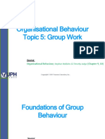Organisational Behaviour Topic 5: Group Work: Source