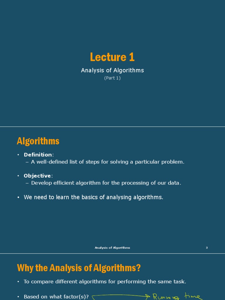 Lec - 1 - Analysis of Algorithms (Part 1) | PDF | Mathematical Analysis ...