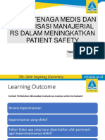 PERAN TENAGA MEDIS DAN ORGANISASI MANAJERIAL RS DALAM MENINGKATKAN PATIENT SAFETY - H Safety M - 6 - FSF