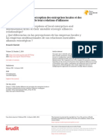 Quelles Différences de Perception Des Entreprises Locales Et Des Firmes Multinationales de Leurs Relations D'alliances Stratégiques Instables ?