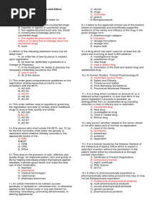 Pharmaceutical Jurisprudence & Ethics Answer Key-RED PACOP