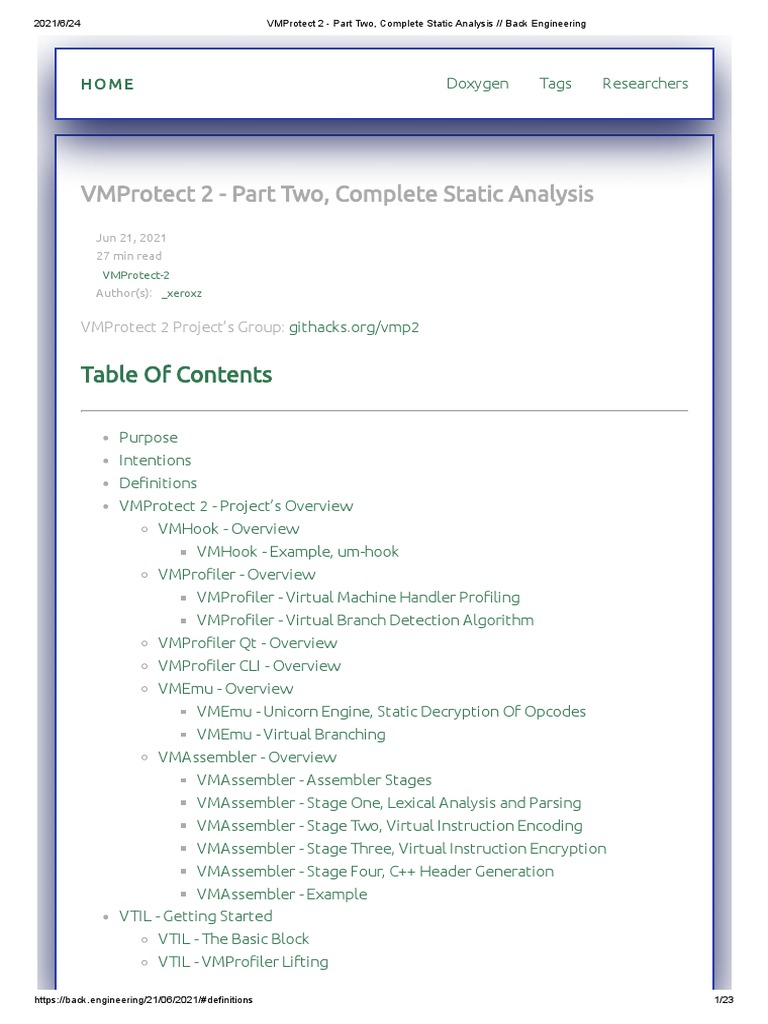 VMProtect 2 Static Analysis Overview | PDF | C++ | Source Code