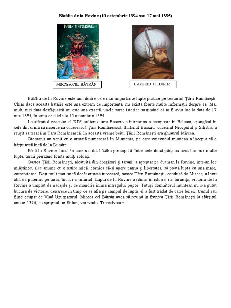 Batalia de La Rovine | PDF