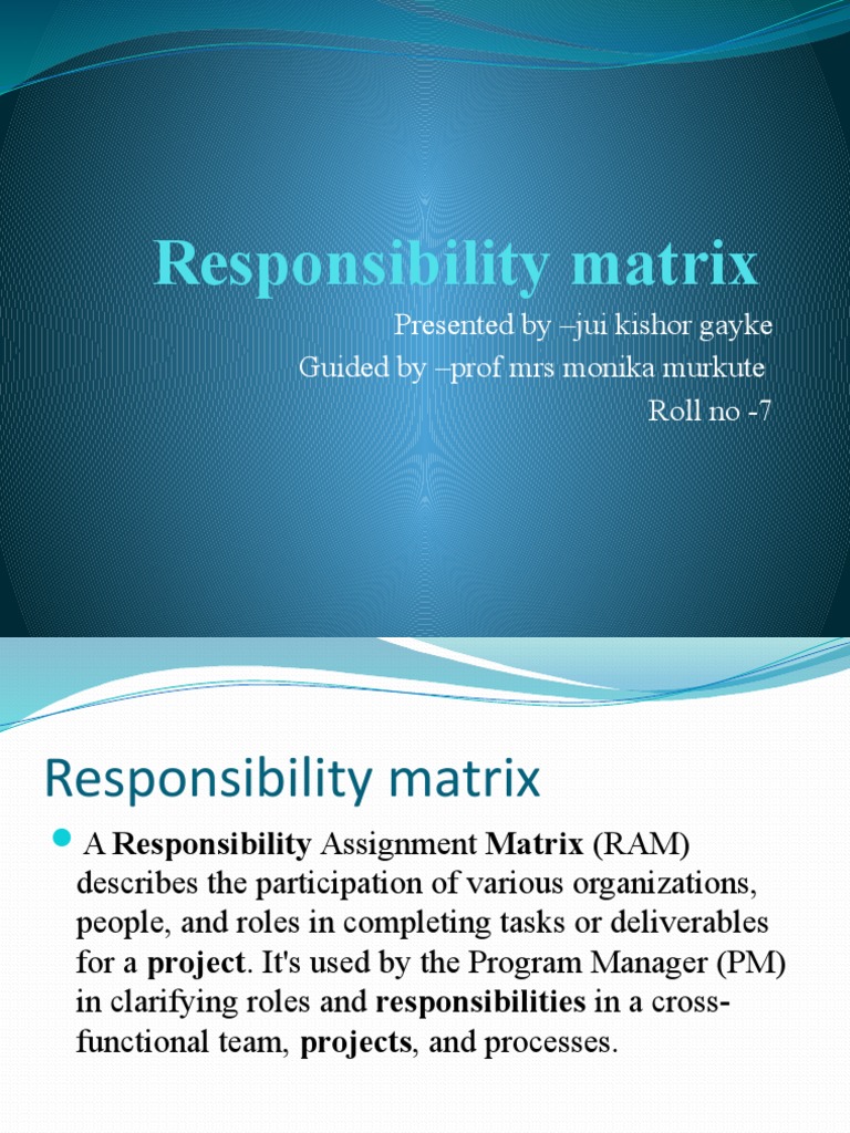 RACI Matrix for Project Roles | PDF | Business | Building Materials