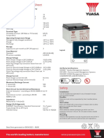 Yuasa Technical Data Sheet: The World's Leading Battery Manufacturer