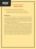 Educational Evaluation Lesson 3 - Cipp Model