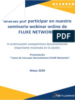 Gracias Por Participar en Nuestro Seminario Webinar Online de Fluke Networks