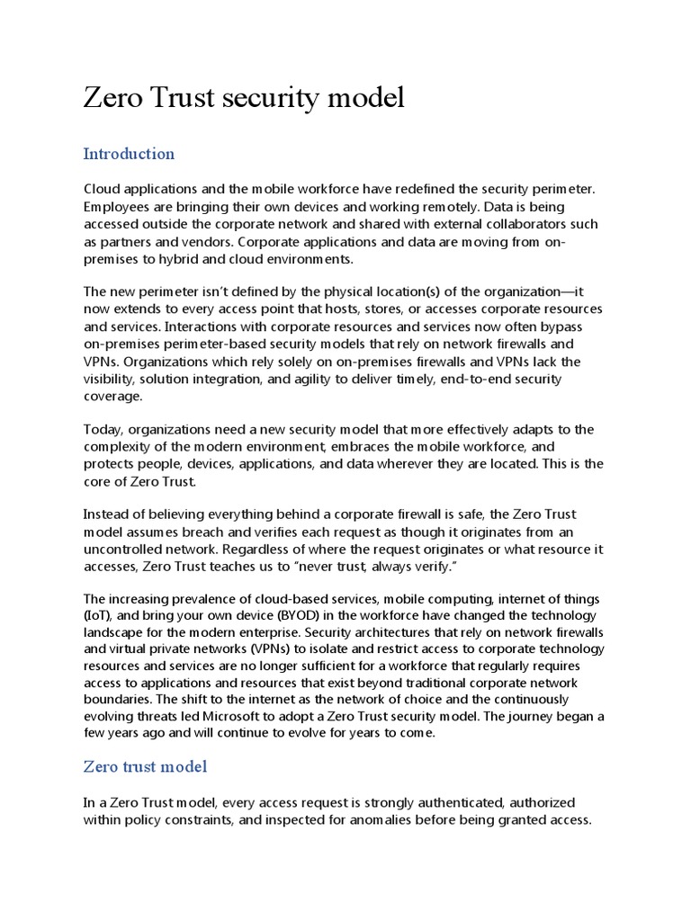 Zero Trust Implementation Pdf Mobile App Cloud Computing