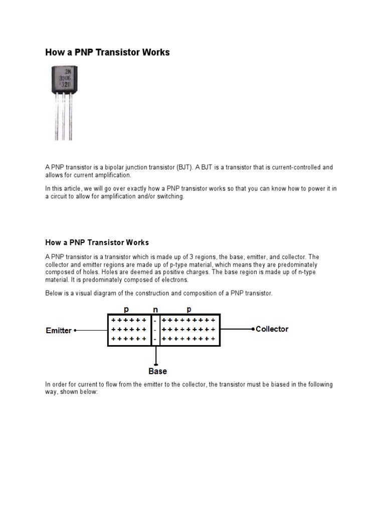 Understanding PNP Transistor Operation | PDF | Bipolar Junction ...