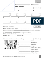 Unit 3 Test: Listening, Vocabulary and Grammar