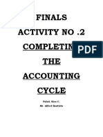 Finals Activity No .2 Completing THE Accounting Cycle: Palad, Nica C. Mr. Alfred Bautista