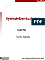 Algorithms For Biometric Authentication: Title Goes Here