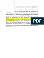 Instrucciones para El Envío Del Documento de Identidad