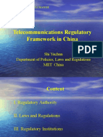 Telecommunications Regulatory Framework in China: Shi Yuchun Department of Policies, Laws and Regulations MIIT China