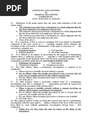 Crim Procedures Questions and Answers(1)
