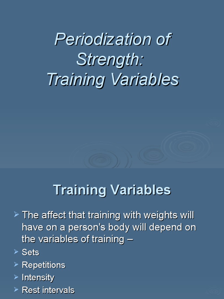Periodization of Strength Training Variables PDF Strength Training