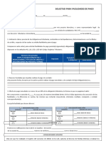 Solicitud para Facilidades de Pago