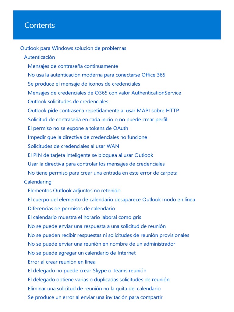 Problemas de Outlook | PDF | Microsoft Outlook | Microsoft Office