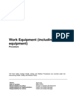 Work Equipment (Including Lifting Equipment) : Procedure