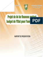 Projet de Loi de Finances Portant Budget de L - Etat Pour L - Annee 2021 Rapport de Presentation