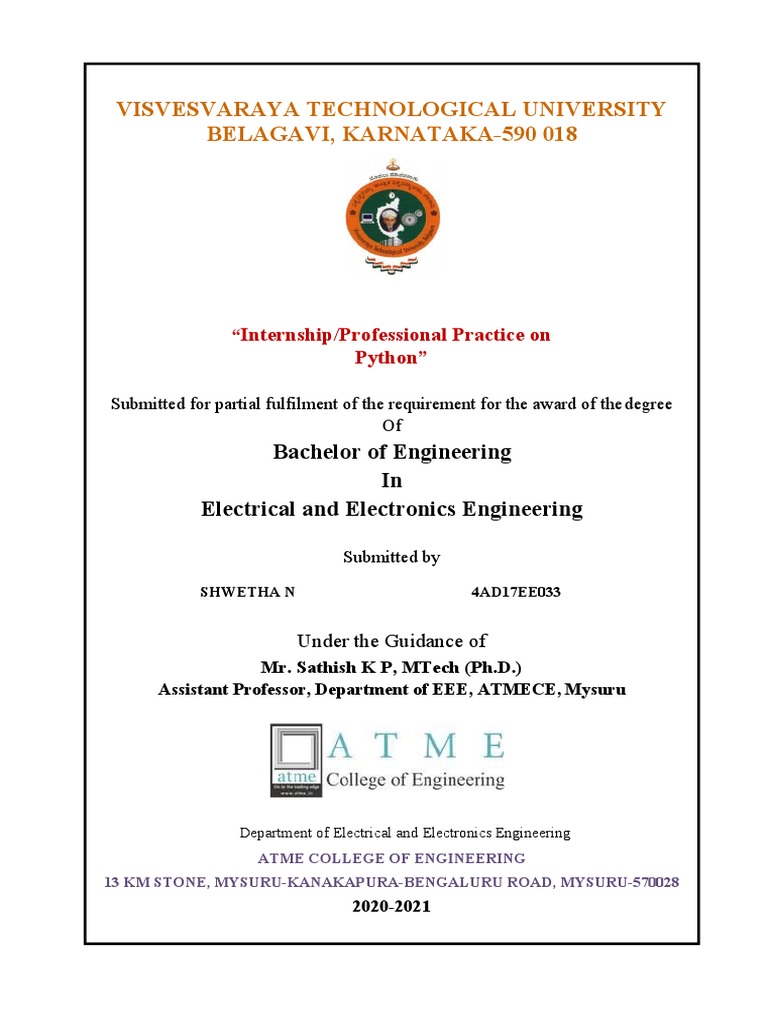 Python INTERSHIP REPORT | PDF | Python (Programming Language) | Control ...