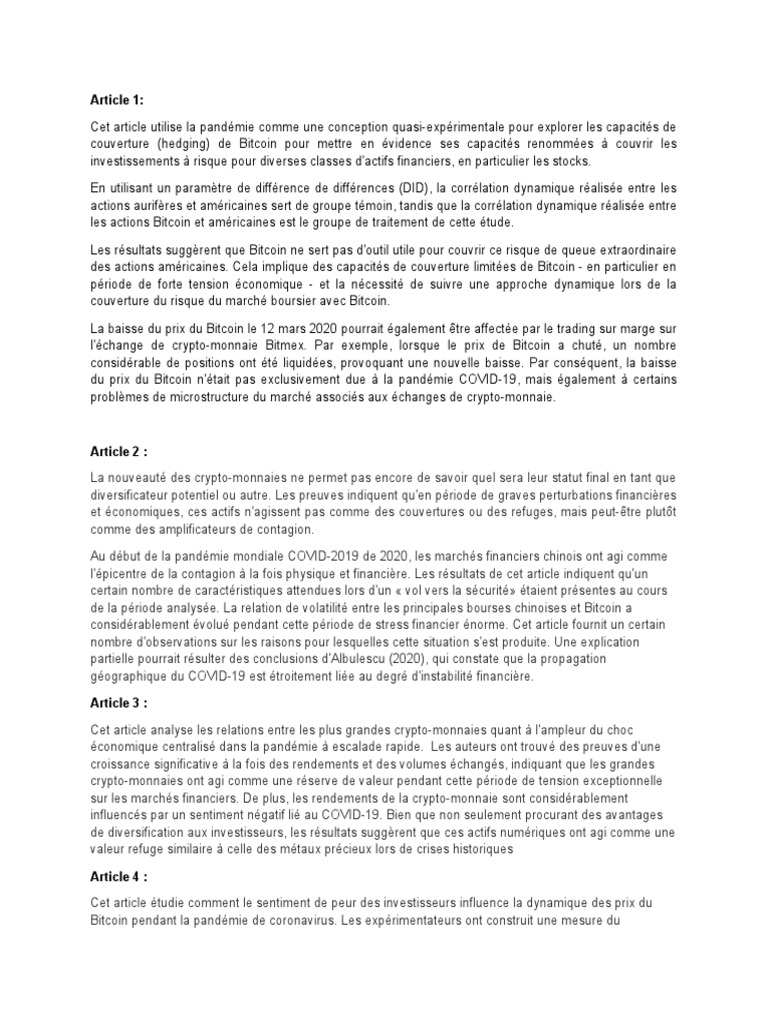 Bitcoin comme couverture : limites révélées | PDF | Bitcoin | Crytomonnaies