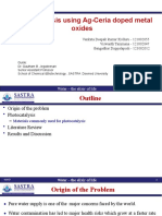 Photocatalysis Using Ag, Ce Doped Metal Oxides