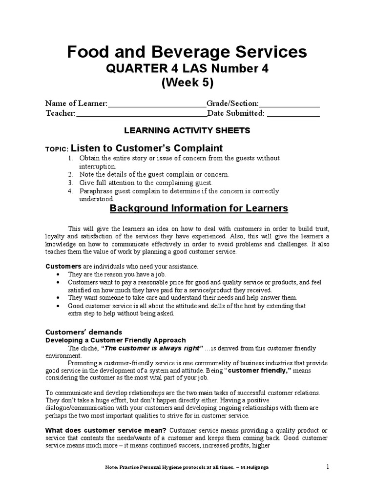 Handling Customer Complaints Effectively | PDF | Body Language | Customer