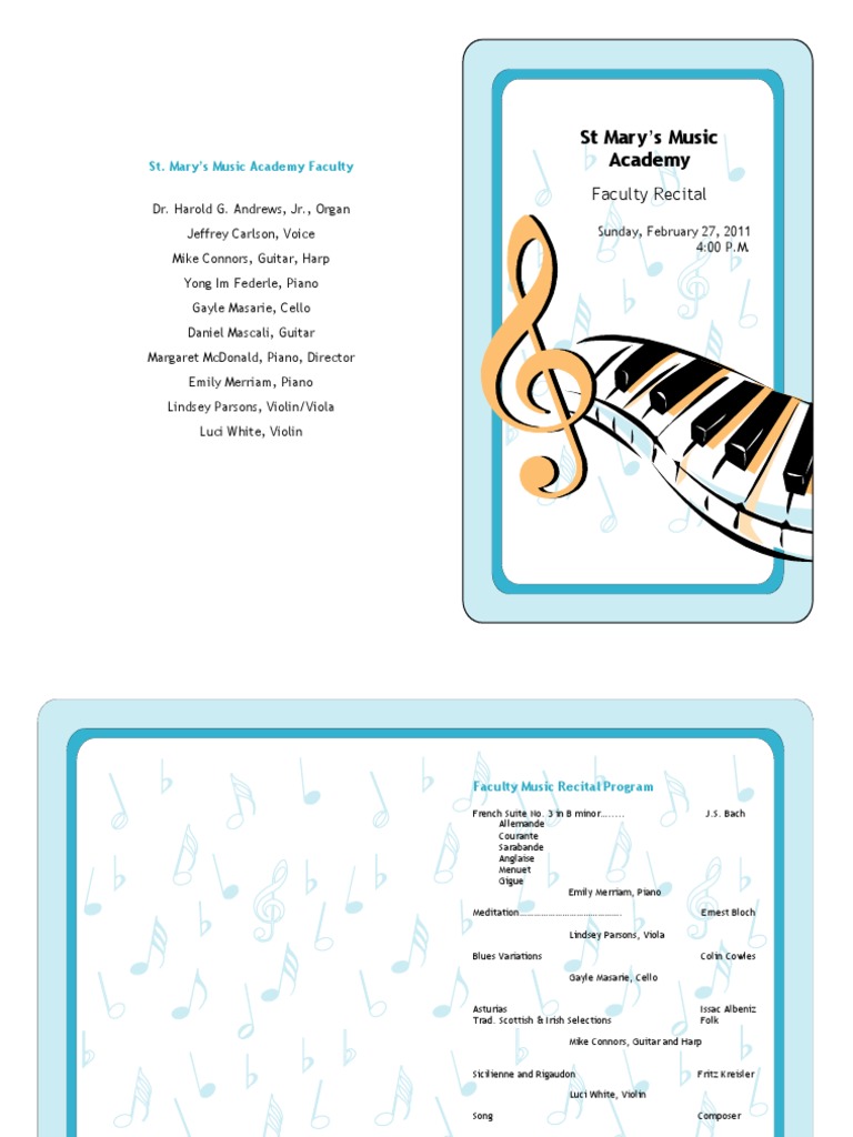 St. Mary’s Music Academy Faculty Recital | PDF