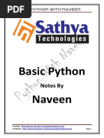 Basic Python Naveen: Notes by