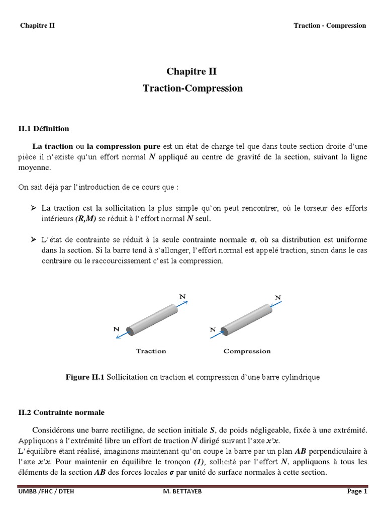 Traction et Compression en Mécanique | PDF | Élasticité (Physique ...