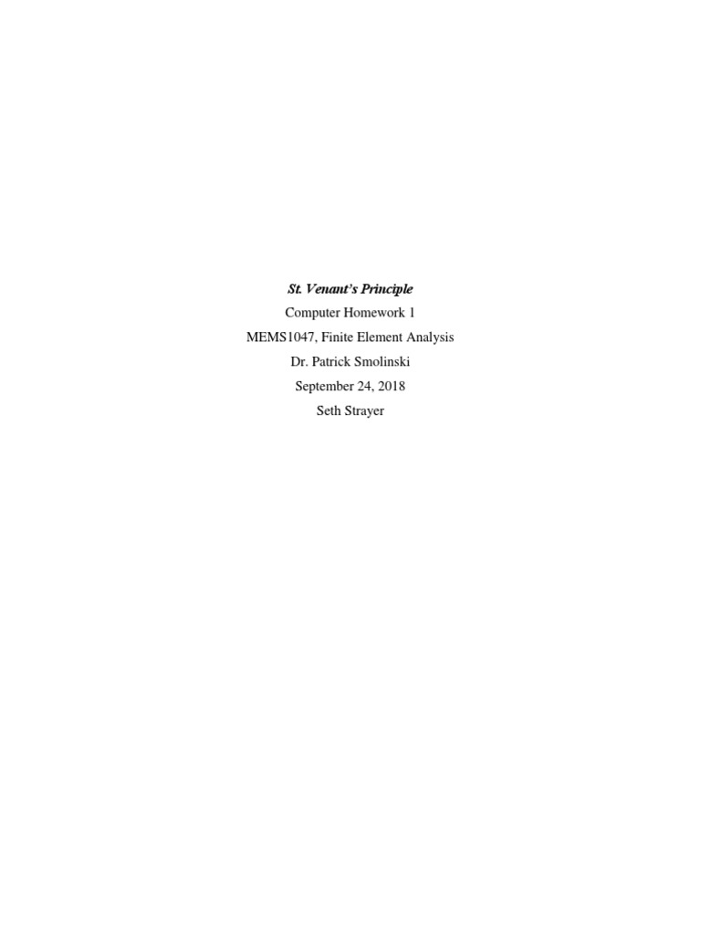 St. Venant's Principle PDF Stress (Mechanics) Mechanical Engineering